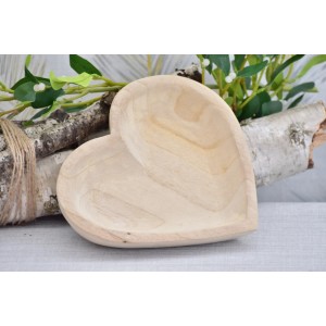 Dřevěné srdce Paulownia S, 23x22x4 cm