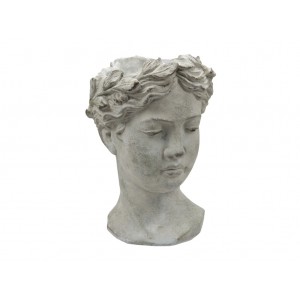 Cementová hlava-květináč 15x18x27 cm