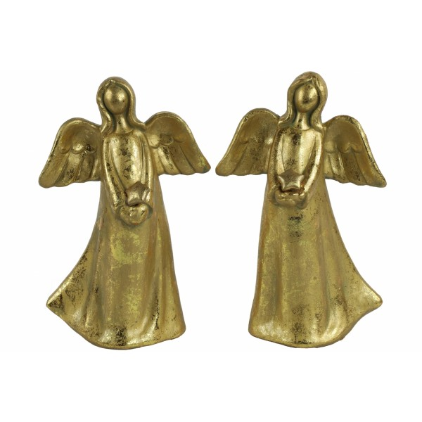Anděl Ashriel s hvězdou 23,5 cm zlatý, mix druhů