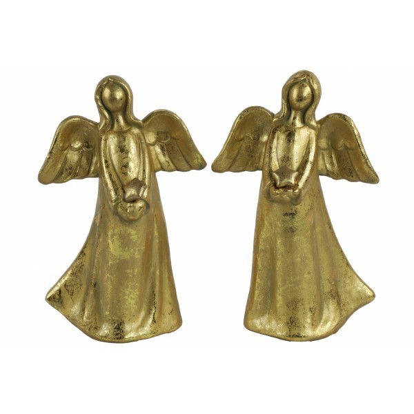 Anděl Ashriel s hvězdou balení 2 ks, 23,5 cm zlatý, mix druhů