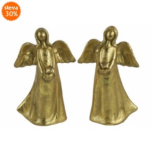 Anděl Ashriel s hvězdou balení 2 ks, 23,5 cm zlatý, mix druhů