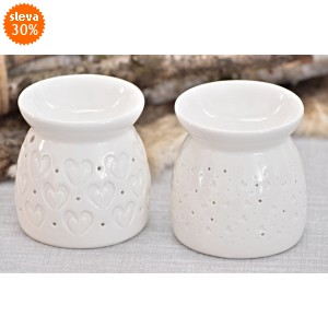 Aromalampa bílá se srdíčky, mix druhů