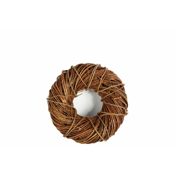 Proutěný hnědý věnec Kastor S, 30 cm