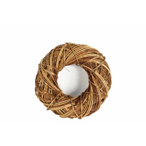 Proutěný hnědý věnec Kastor M, 35 cm