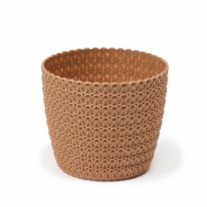 Plastový květináč Magnolia Jersey ECO 260 mm, přírodní dřevo