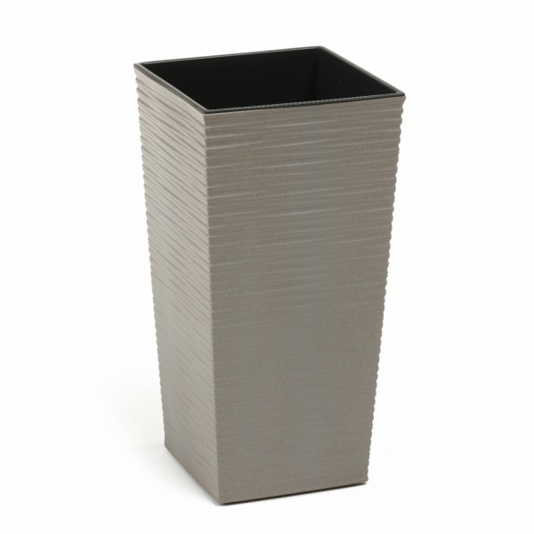 Plastový květináč Finezia vroubek ECO 190x190 mm, šedý