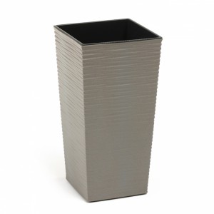 Plastový květináč Finezia vroubek ECO 300x300 mm, šedý