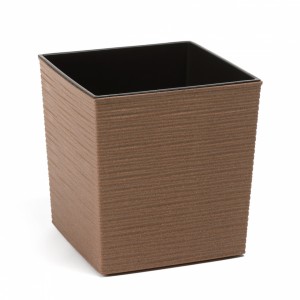 Plastový květináč Juka vroubek ECO 300x300 mm, přírodní dřevo