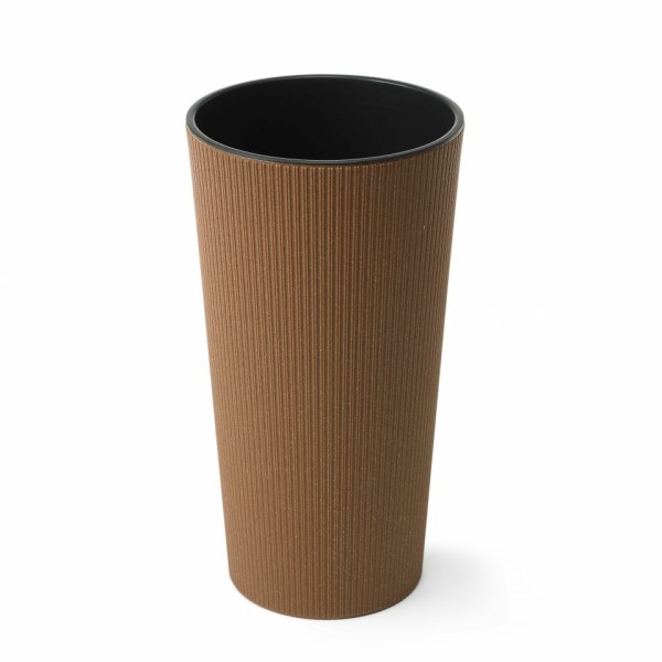 Plastový květináč Lilia Jumper ECO 465 mm, přírodní dřevo