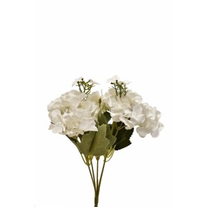 Kytice hortenzií 32 cm, bílá