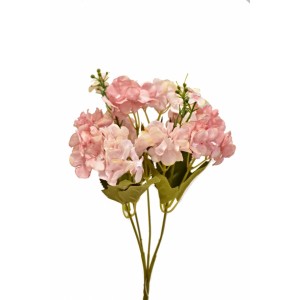 Kytice hortenzií 32 cm, světle růžová
