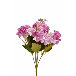 Kytice hortenzií 32 cm, tmavě růžová