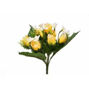 Kytice růží 26 cm, žlutá