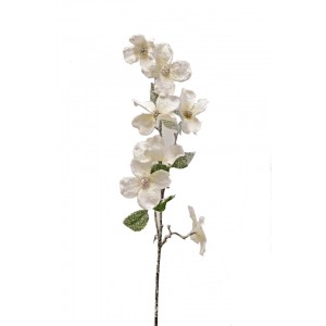 Větvička s květy 81 cm, bílá