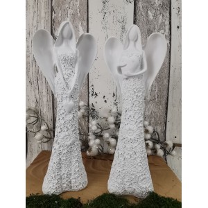 Anděl Flo bílý 15,5 cm, mix druhů, sada 6 ks