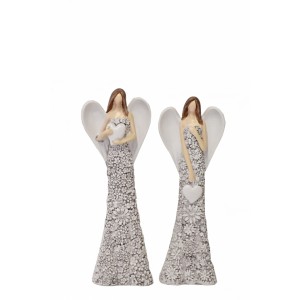 Anděl Flo šedý 15,5 cm, mix druhů, sada 6 ks