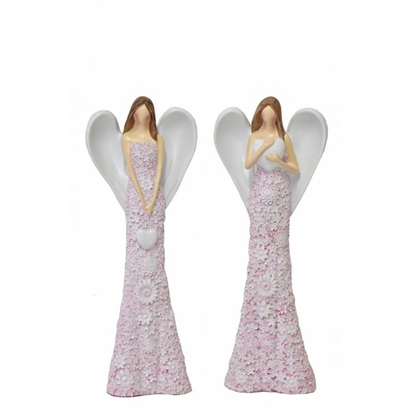 Anděl Flo starorůžový 31,5 cm, mix druhů