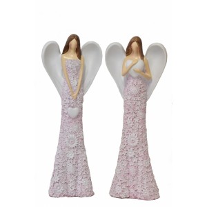 Anděl Flo starorůžový 49 cm, balení 2 ks, mix druhů