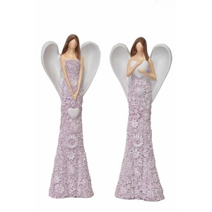 Anděl Flo lila 48,5 cm, balení 2 ks, mix druhů