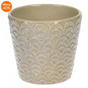 Keramický květináč krémový, 15,8x17,2 cm cm