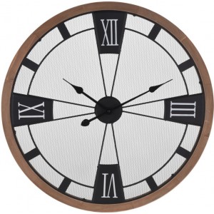 Kovové hodiny v dřevěném rámu 70 cm
