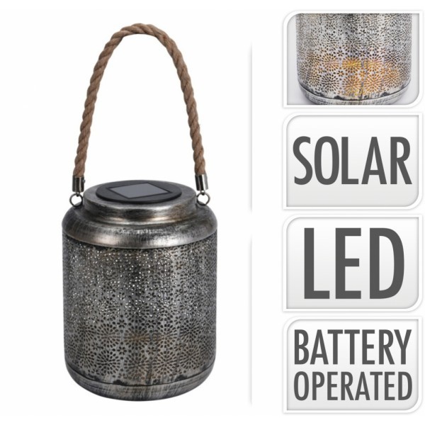 Kovová lucerna LED, solární, A