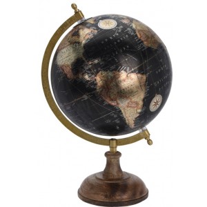 Otočný globus černý 24 cm