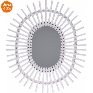 Zrcadlo bílé oválné 58x49x2 cm