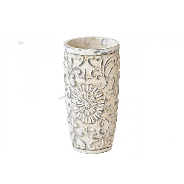 Cementový květináč - váza Ornament 25x13 cm