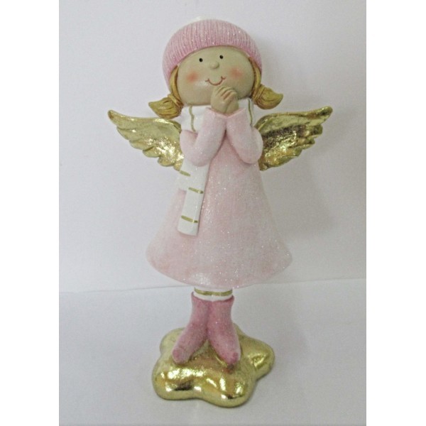 Anděl růžový Angie balení 2 ks, 20x12,5x7 cm