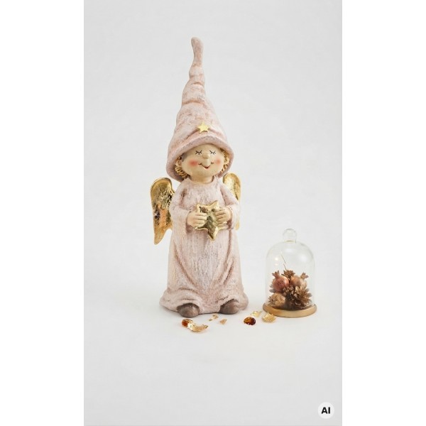Vánoční andílek Frederick s velkou čepicí – 28 cm
