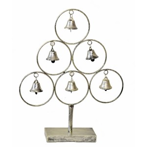 Kovový strom se zvonečky 42 cm, champagne