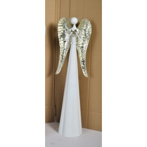 Plechový anděl Mary s champagne křídly, 55 cm