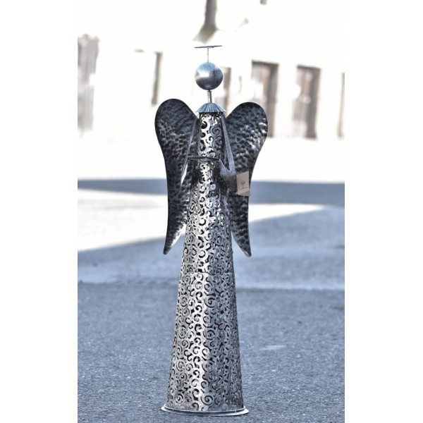 Plechový anděl Aura LED 91 cm