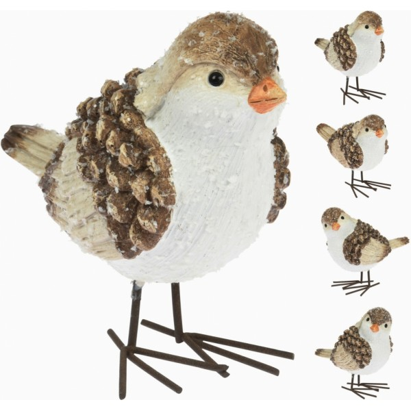 Dekorativní ptáček s glitry 11x8,5x14,5 cm, mix druhů