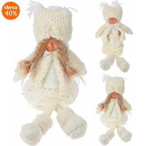 Sedící látková figurka  balení 2 ks - holka, kluk 50 cm