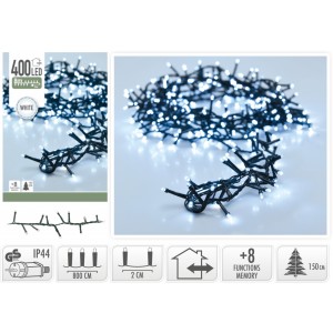 Světelný řetěz 400 LED 8 m, studená bílá