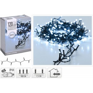 Světelný řetěz 120 LED 9 m, studená bílá