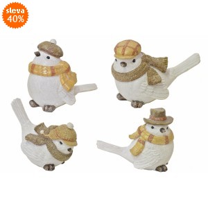 Dekorativní ptáček Pepe s čepicí balení 4 ks, 10,5 cm, mix druhů