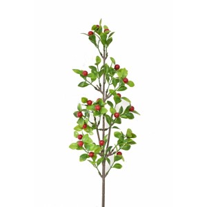 Vánoční větvička červené bobulky 58 cm
