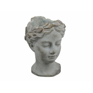 Cementová hlava-květináč 9,5x10,5x14,5 cm