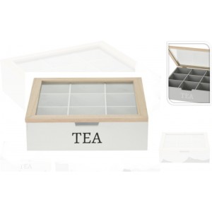 Krabička na čaj bílá 24x24x7 cm