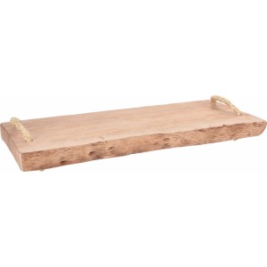 Dřevěný servírovací tác s jutovými uchy 50x20x3 cm