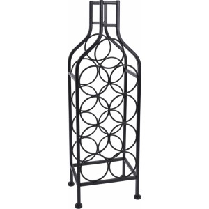 Kovový stojan na víno 69x22x16 cm, černý