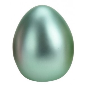 Keramické vajíčko metalické zelené 11x8,6 cm