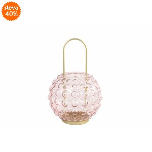 Skleněný svícen Perly rosa