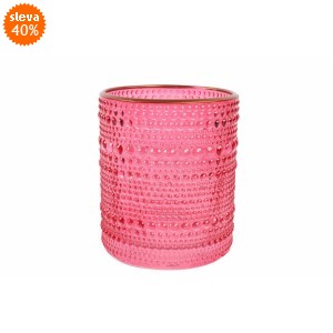Skleněný svíce Nelle rosa 10x8,5 cm