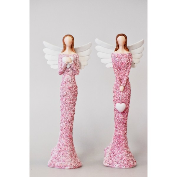 Anděl Rosa starorůžový 25 cm, mix druhů