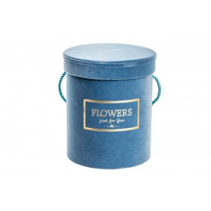 Flower box světle modrý sametový, 18x15,5 cm