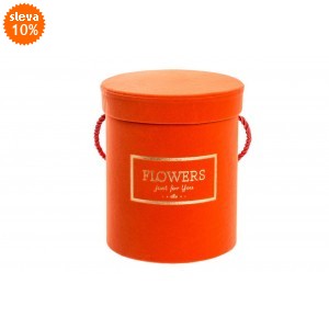 Flower box oranžový sametový, 18x15,5 cm